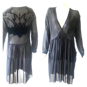 Nichole Miller Sheer Black Dress SUPER CUTE!